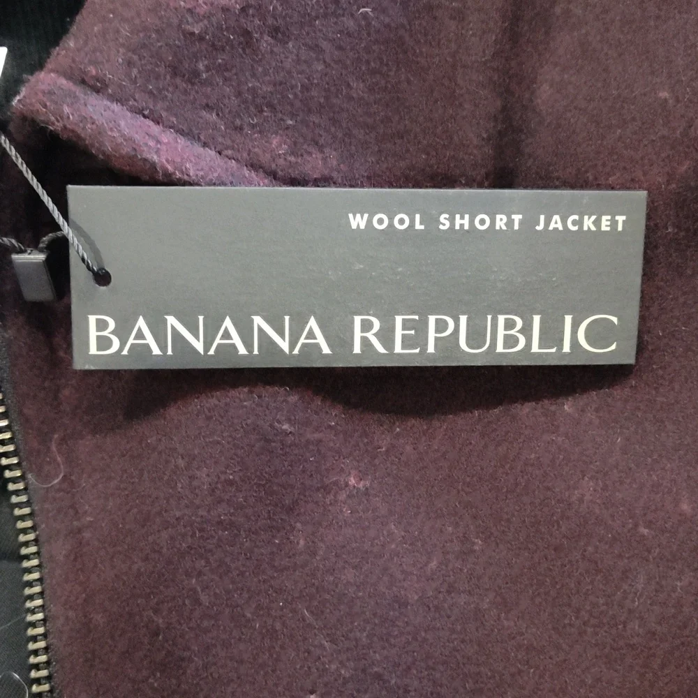 Banana Republic Burgundy Wool Blend Short Jacket